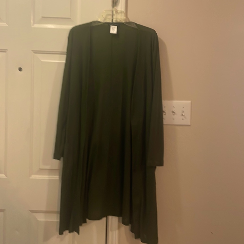 Long sleeve army green cardigan with pockets